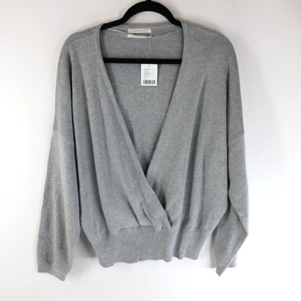 NEW! Urban Outfitters Oversized Deep V Gathered Hem Ribbed Sweater - Size Small